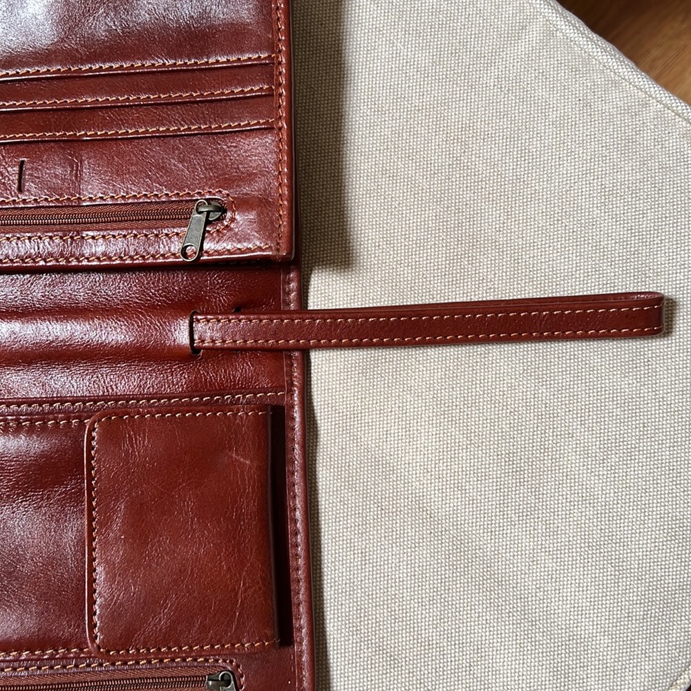 Vintage Barry Smith Italian Leather Large Wallet Clutch Wristlet Bag Vintage - Picture 10 of 14